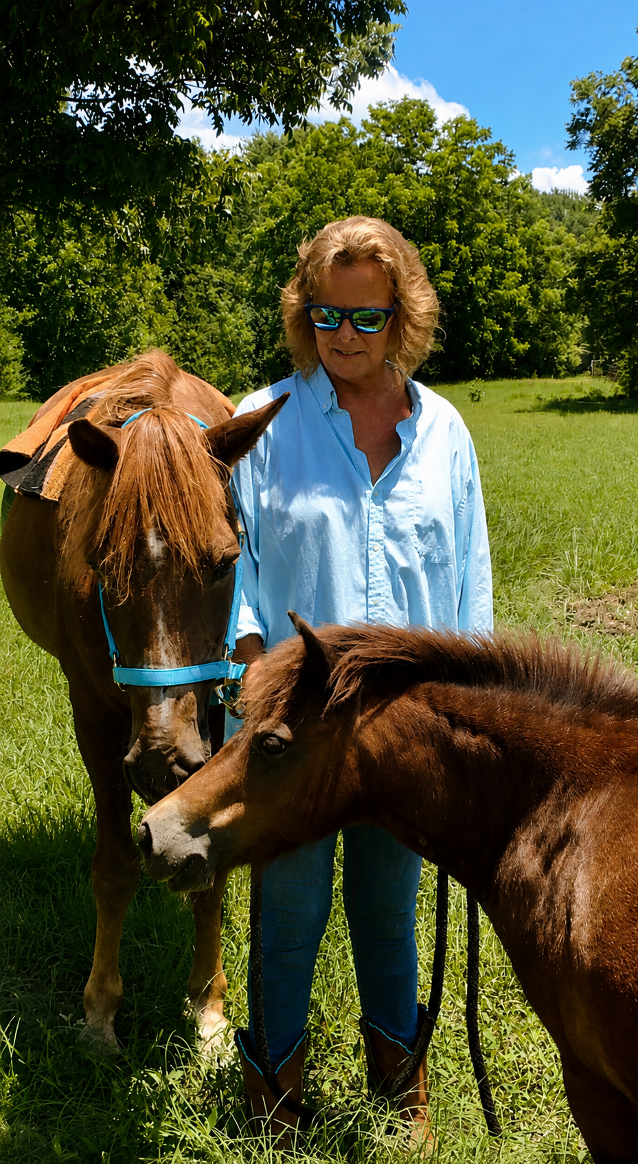 Nita Kay sharing a quiet moment with a pony